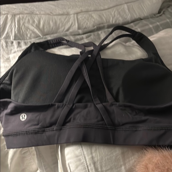 lululemon athletica Charcoal Sports Bra Energy like new size 12 - Picture 1 of 3